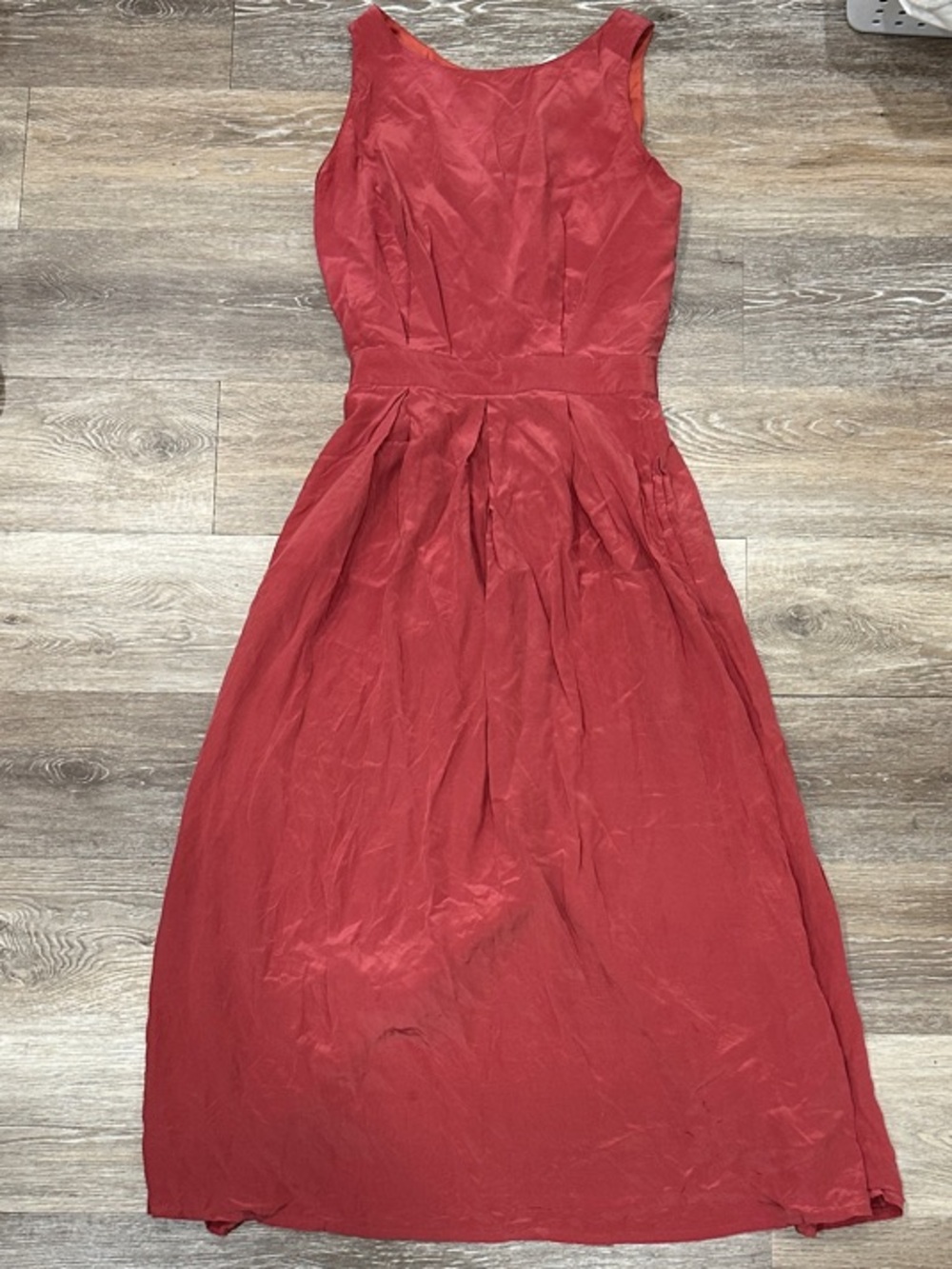 Sleeveless Maxi Dress in Warm Terracotta Red